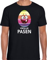 Paasei vrolijk Pasen t-shirt / shirt - zwart - heren - Paas kleding / outfit S