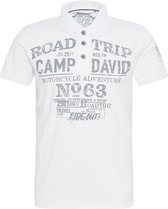 Camp David ® poloshirt van slubgaren met gebruikte prints