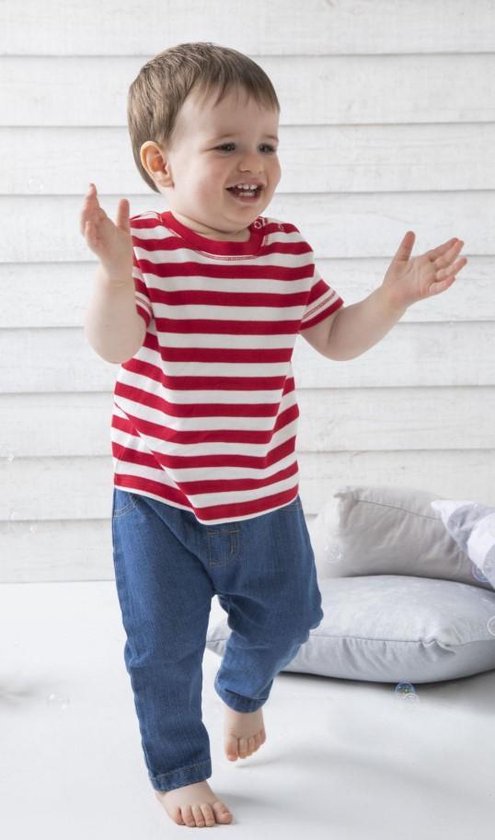 software discretie Verwachting baby kinder T-Shirt rood wit gestreept | bol.com