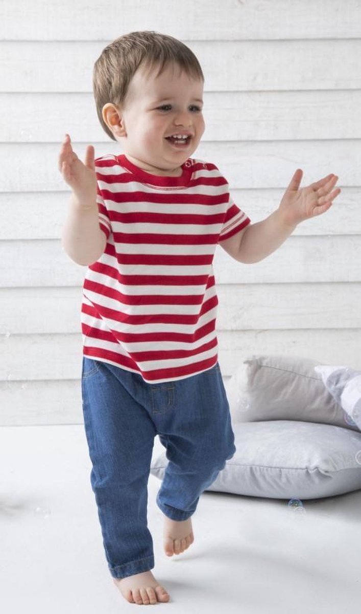 Maak een bed gelei krullen baby kinder T-Shirt rood wit gestreept | bol.com