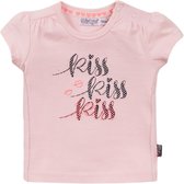 Dirkje - T shirt meisjes roze - KISS print - Maat 80