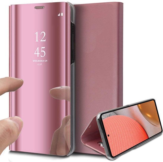 Samsung Galaxy A72 Hoesje - Spiegel Book Case - Roségoud | bol