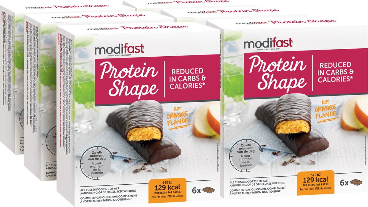 Goedkoopste Modifast Protein Shape - Reep Sinaas Pure Chocolade - 6x6 stuks