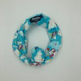 Brovari Haarband/Bandana - kind - Unicorn/Eenhoorn - Blauw - Met ijzer/alu draad