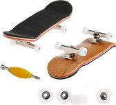 Vinger Skateboard - Fingerboard - Finger Board - Vingerskateboard voor Kinderen en Jongeren - Houten Mini Skateboard - Vingerskaten - Speelgoed Cadeau - Skate Kit - 3 jaar en ouder - Wit