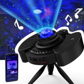 Sterren Projector - Sterrenhemel - Galaxy Projector - Nachtlamp - Star Projector - Zwart – Bluetooth en USB - Met Muziek