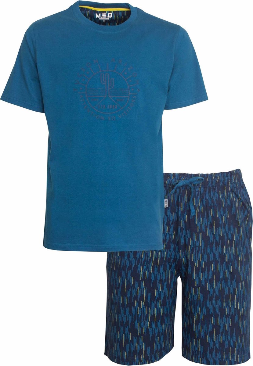 M.E.Q. Heren shortama Blue Sapphire MESAH1003A Maten: XXL