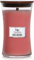 Grande Bougie Parfumée Sablier WoodWick - Melon & Quartz Pink