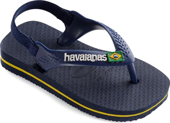 Havaianas Baby Brasil Logo Unisex Slippers - Marine/Yellow Citric - Maat 17/18