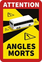Angles Morts - Dode hoek - set van 5 sterk klevende stickers BUS Frankrijk