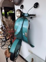 Decoratie Scooter - Vespa - Met Led - Groen/blauw - 122cm - Wand