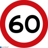 Simbol - Stickers 60 km - Maximaal 60 km/u - Duurzame Kwaliteit - Formaat ø 20 cm.