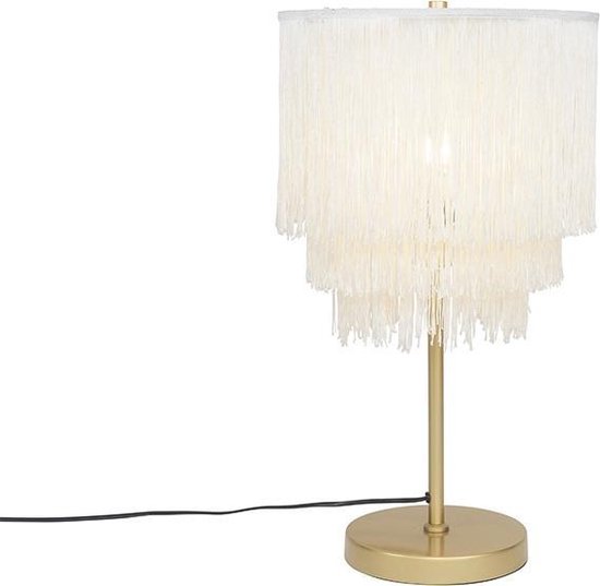 QAZQA franxa - Oosterse Tafellamp - 1 lichts - H 520 mm - Crème - Woonkamer | Slaapkamer | Keuken