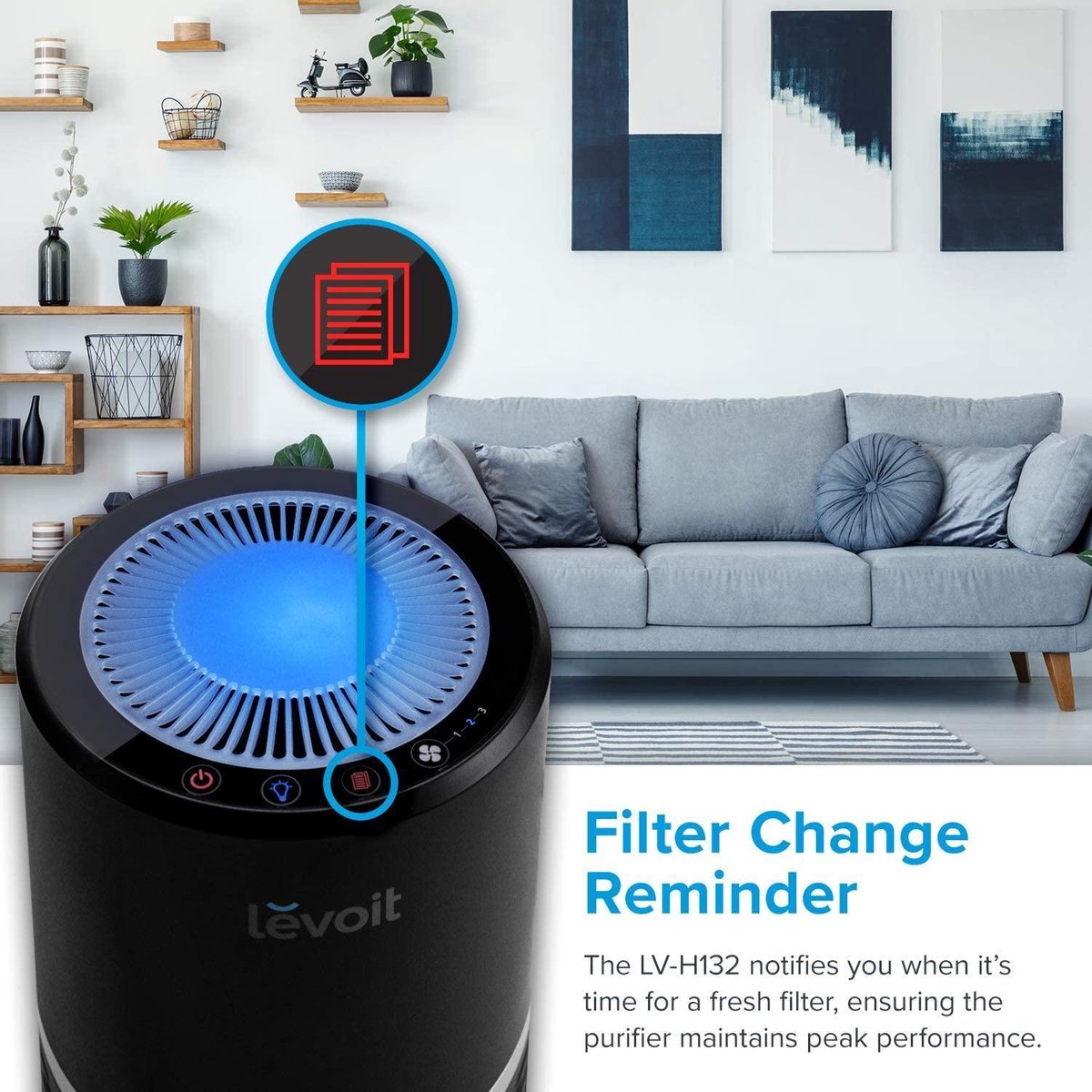 LEVOIT Purificateur d'Air avec HEPA Véritable, Air Purifier Capturer 99.97% de Particules, Ultra Silencieux 25dB, 3 Vitesses, Veilleuse, Sans Ozone pour Maison Chambre LV-H132 LEVOIT Purificateur d'Air avec HEPA Véritable, Air Purifier Capturer 99.97% de Particules, Ultra Silencieux 25dB, 3 Vitesses, Veilleuse, Sans Ozone pour Maison Chambre LV-H132
