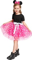 Minnie mouse, jurkje, diadeem, feestjurkje, pink (mt 74)