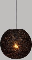 Hanglamp BAL D28 cm Zwart Katoen met Led lamp ST64