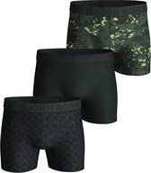 Björn Borg boxershorts Core (3-pack) - groen met blauw uni en dessin -  Maat: S
