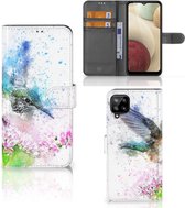 Wallet Book Case Samsung Galaxy A12 Hoesje Vogel