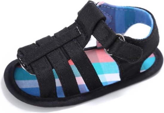 Oproepen Indica partij Zwarte sandalen | zomer schoenen | baby jongens | antislip zachte zool | 0  tot 6... | bol.com