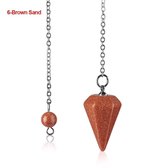 Pendel steen - Pendelen - Spiritueel - Pendelsteen - Kwarts - Kristallen - Zeshoekig - Spits - Reiki - Chakra - Accessoires - Brown Sand