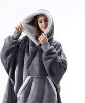 Comfyhoodies - Grijs Deluxe Hoodie - Hoodie Deken - Hoodie Blanket - Deken Met Mouwen - Oversized Hoodie - Fleece Deken - Sherpa - Indoor/Outdoor Coat - Grijs