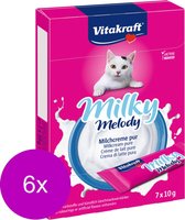 Vitakraft Milky Melodie Pure - Kattensnack - Melk - 6 x 70 g