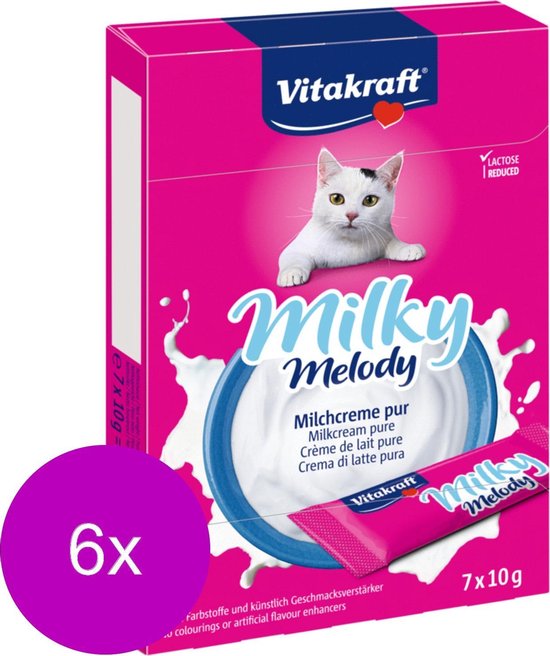 Vitakraft Milky Melody, kattensnack, melkcrème met kaas, afzonderlijk verpakt, in voorraadgrootte (11 x 70 g Vitakraft Milky Melody, kattensnack, melkcrème met kaas, afzonderlijk verpakt, in voorraadgrootte (11 x 70 g