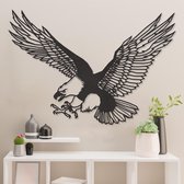 Wanddecoratie - Adelaar - Dieren - Hout - Wall Art - Muurdecoratie - Woonkamer - Zwart - 86 x 59 cm