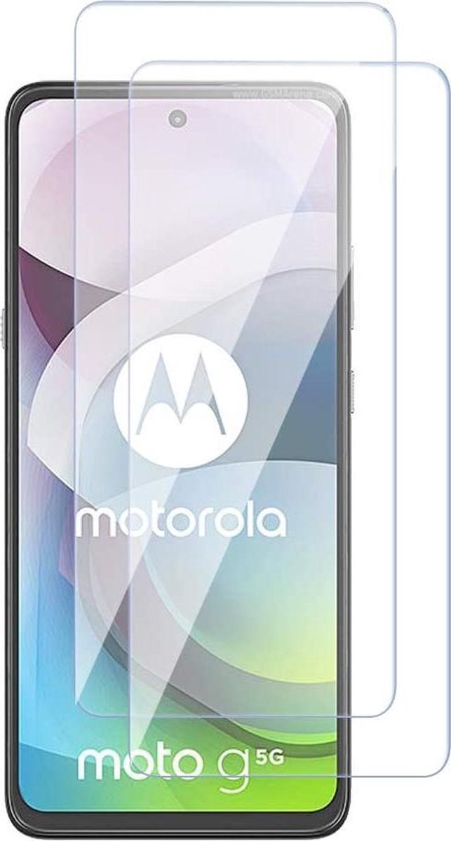 Screenprotector Glas - Tempered Glass Screen Protector Geschikt voor: Motorola Moto G 5G Plus - 2x