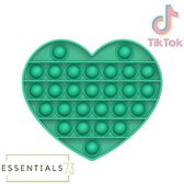 ESSENTIALS73 POP IT Fidget Toy - Hart - Heart - Groen - Tiktok