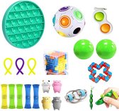 Fidget toys pakket - POP IT - Simple Dimple - Pea Popper - Squishy Dieren - Monkey Noodles - Mesh and Marble - En Meer - 22 DELIG - Random Kleuren