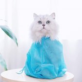 Pepets - Duurzame Verstelbare Kat Verzorging Tas - Verzorgingstas voor Huisdieren - Wassen Bad - Oorreiniging - Toedienen Medicatie - Knippen Nagels - kleur blauw