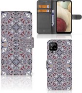 Coque Téléphone Samsung Galaxy A12 Case Cover pour Carreaux Fleur