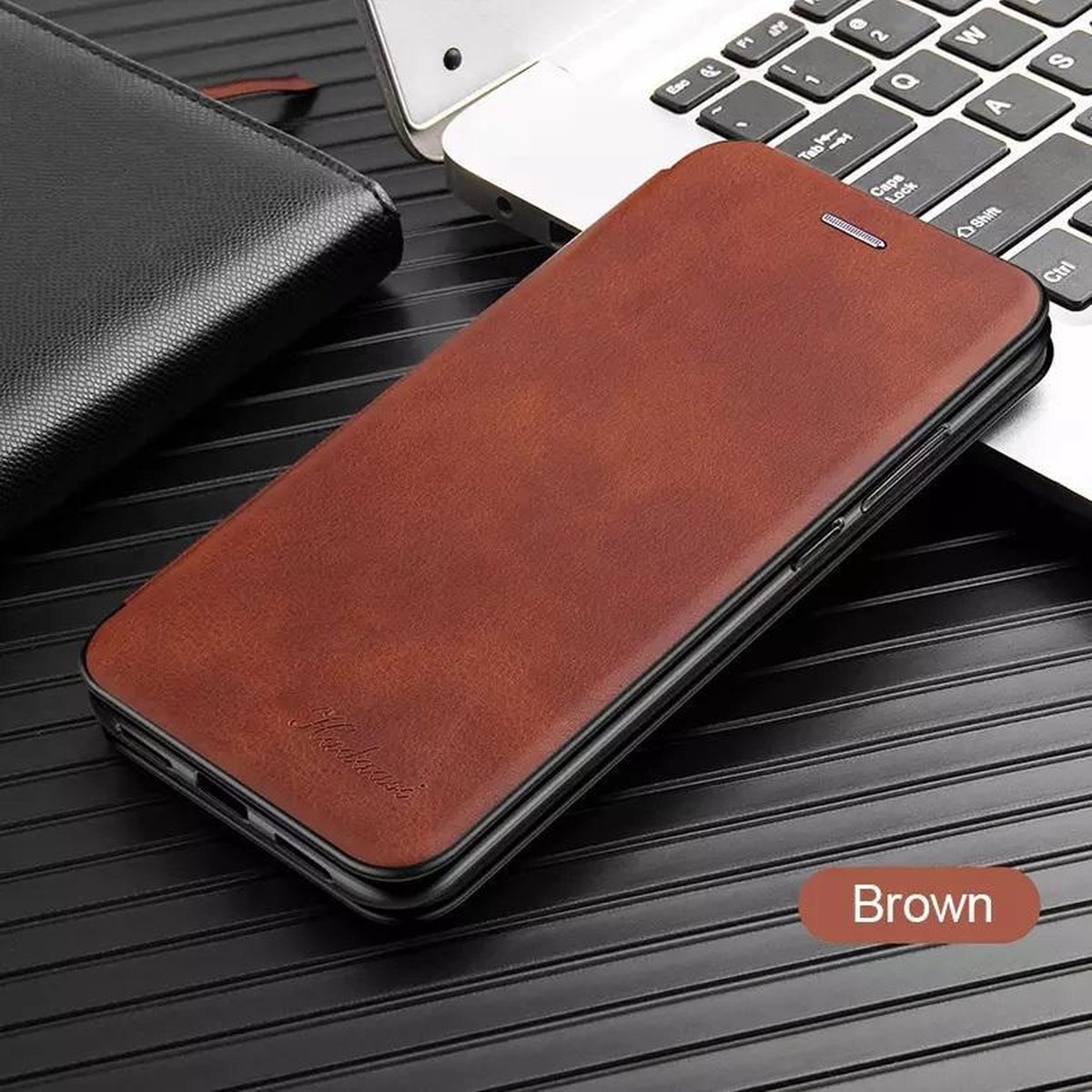 Flip Case met Kaarthouder en Magneetsluiting voor Galaxy S10e - Donkerbruin