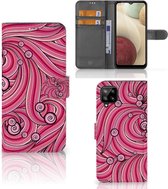 Hoesje ontwerpen Samsung Galaxy A12 GSM Hoesje Swirl Pink
