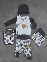 Ecocotton  babyset van  biologisch katoen 5-delige - Pingu antraciet