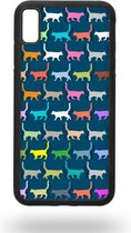 Colorful Silhouettes Cats Telefoonhoesje - Apple iPhone Xs Max