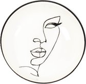 Housevitamin - Porseleinen Gebak / Ontbijtbord - Ã˜12,5 CM - Wit met grafisch gezicht
