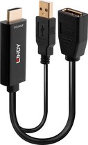 LINDY 38289 HDMI / USB / DisplayPort Converter [2x HDMI-stekker, USB-A - 1x DisplayPort bus] Zwart 0.18 m