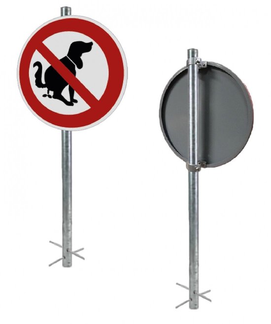 Ensemble avantage interdit de déféquer pour chiens plaque, tube poteau et support de charnière