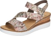 Rieker Dames Sandaal V3887-90 Beige/Multi - Maat 36