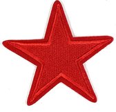Rode Ster Strijk Embleem Patch Groot 7 cm / 7 cm / Rood