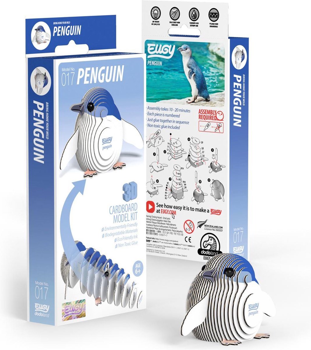 EUGY 3D Puzzel - Pinguïn - Zeedieren - Duurzaam - Verzamel Ze Allemaal - 6 Jaar