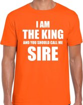 Koningsdag t-shirt I am the King  oranje - heren - Kingsday outfit / kleding / shirt L