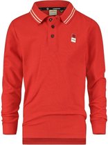 Vingino Longsleeve Polo Jongens Katoen Rood Maat 110