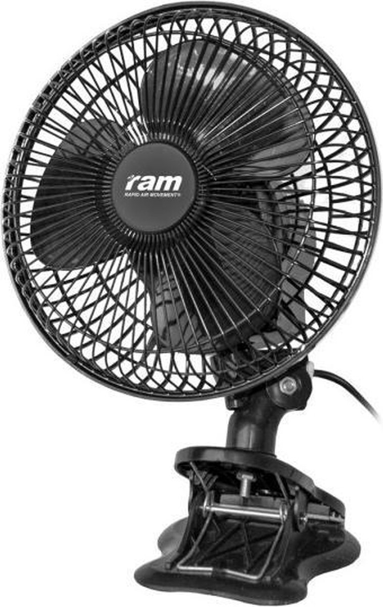 RAM ventilator 18 CM Clipfan - Tafelventilator - Zwenkfunctie - 2 standen - 20 W