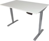 Zit-sta bureau 160x80 cm. – Elektrisch verstelbaar – 2-motorig + display – Frame: grijs – Blad: Wit