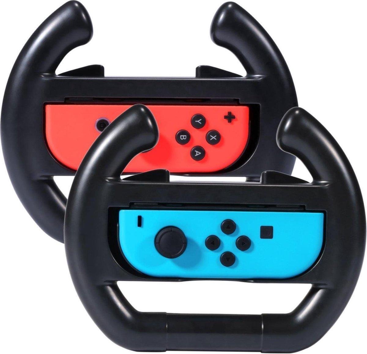 Octronic Joy Con Stuur set Nintendo Switch accessoires - 2 stuks - zwart