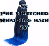 Brading Hair pre stretched vlecht haar net echt haar #black Blue