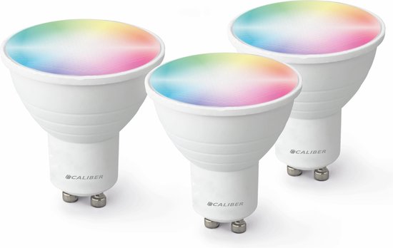 Caliber Dimbare Smart Lamp Gu10 - 3 lampen RGB Leds - Slimme - Led 300 Lumen | bol.com